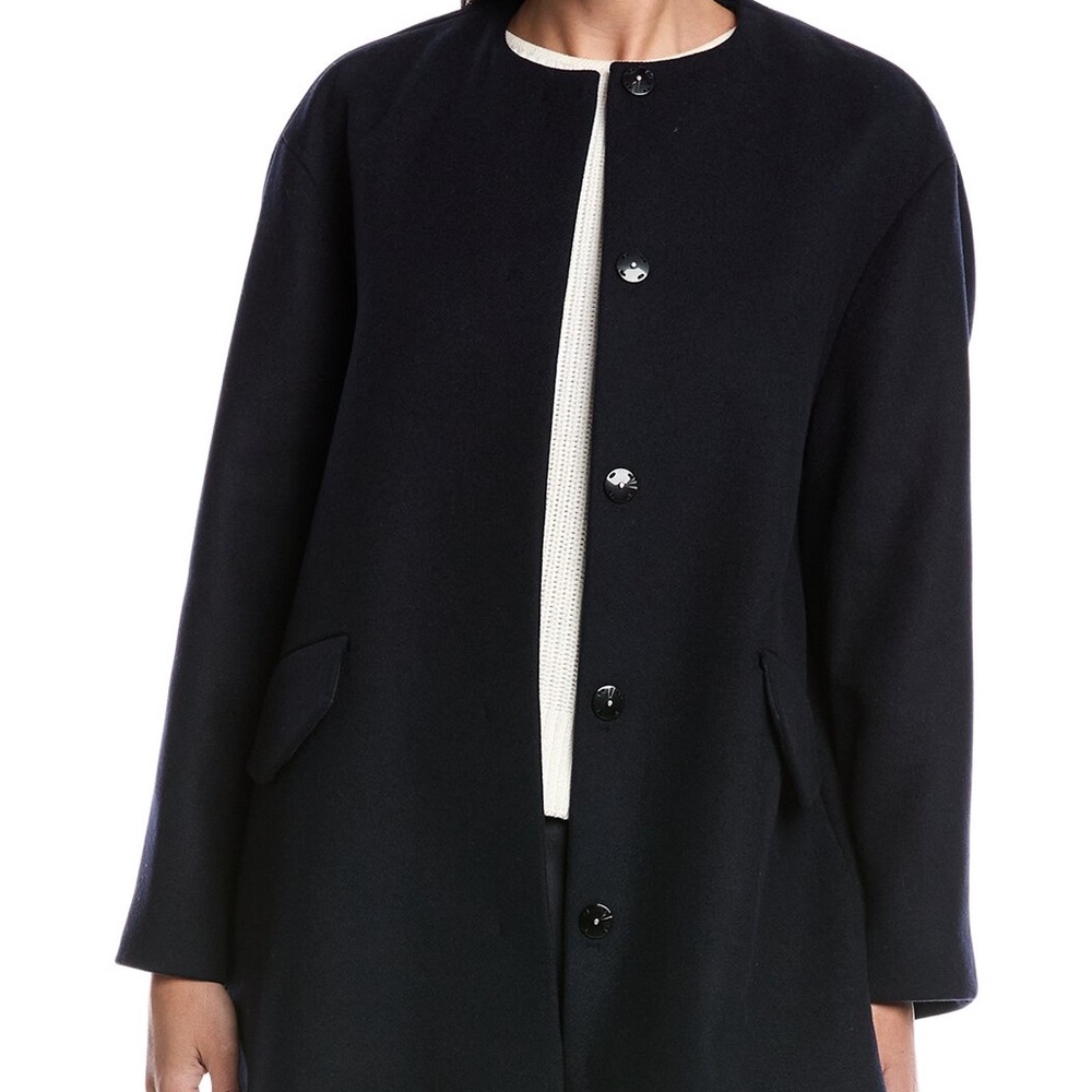 Theory NWT Crew Cape Navy Blue. Elegant Women's Coat
